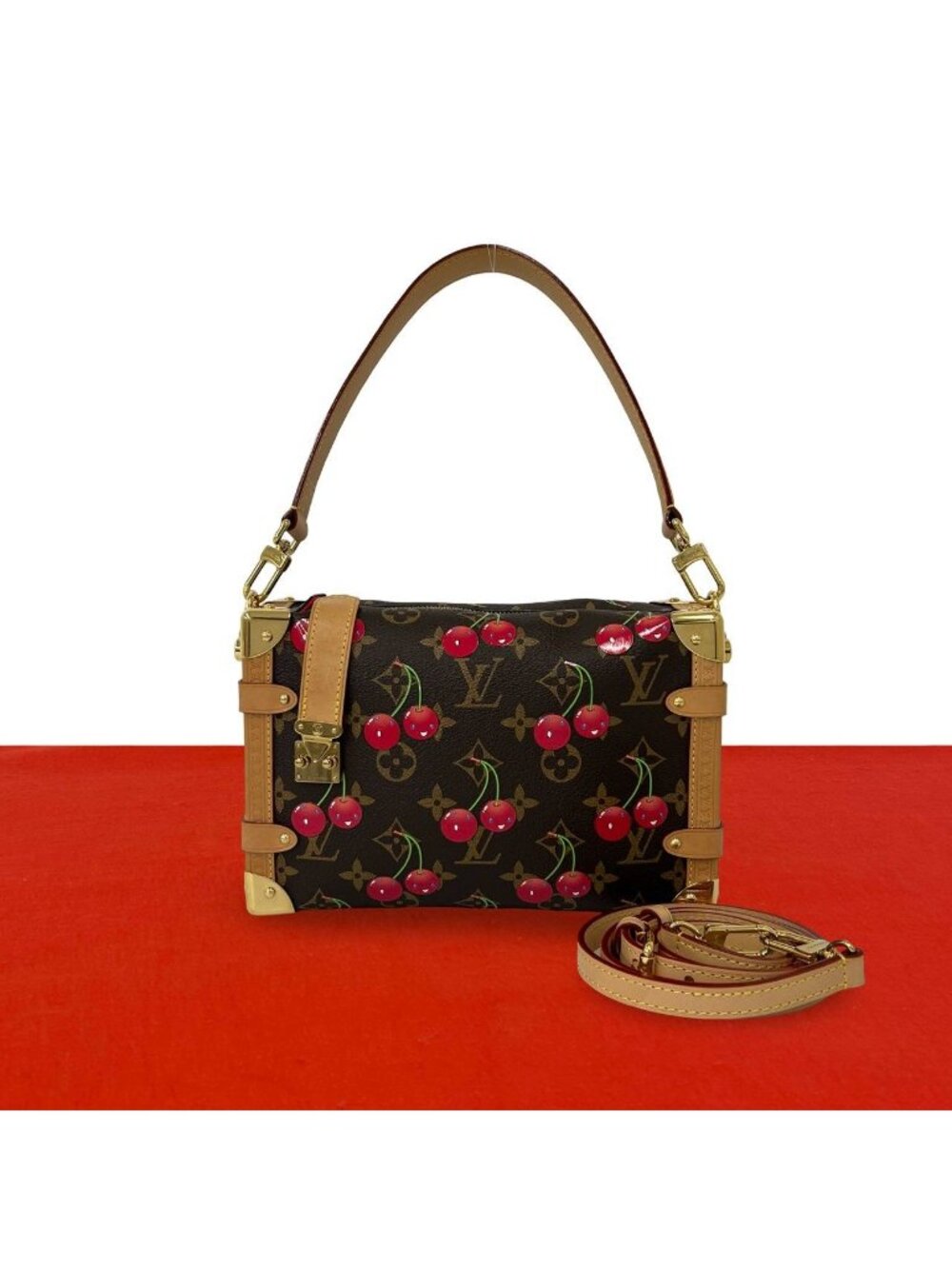 Louis Vuitton Side Trunk Monogram Cherry Takashi Murakami Collaboration Leather